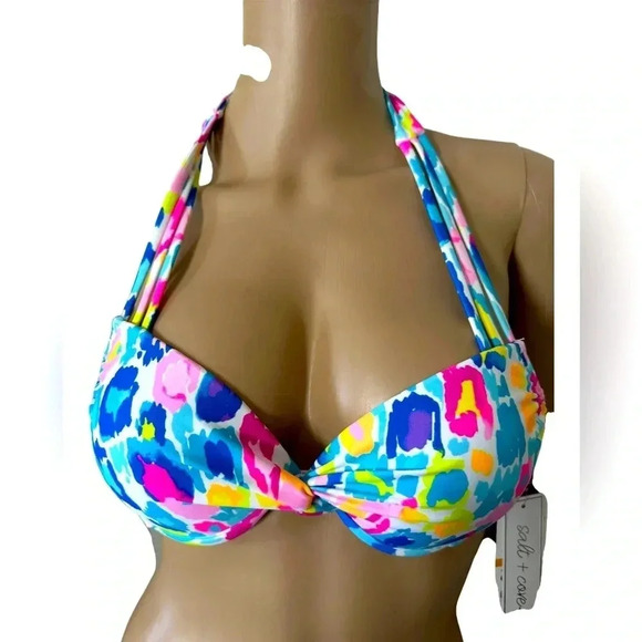 Juniors' Strappy Underwire Push-Up Bikini Top Sz S NWT#003 - Picture 1 of 3